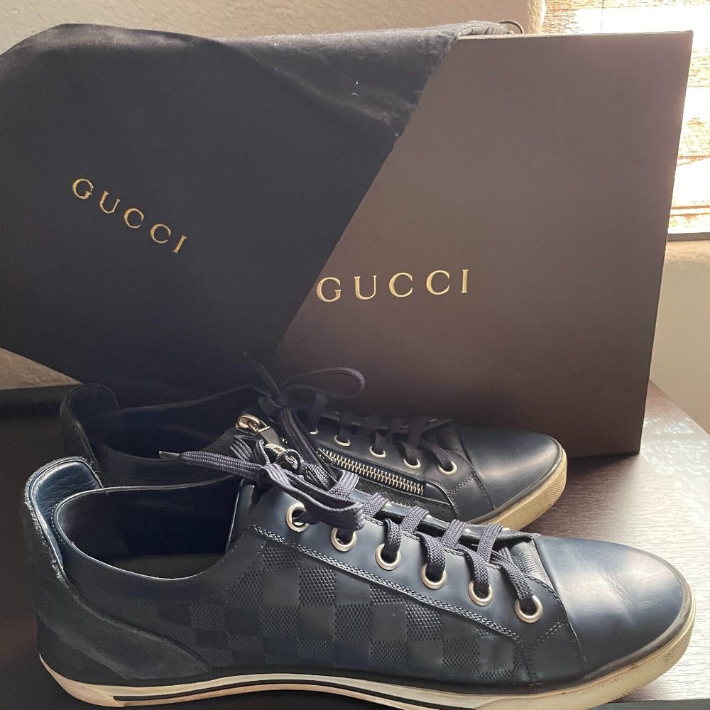 Men's Blue Leather Louis Vuitton Sneakers